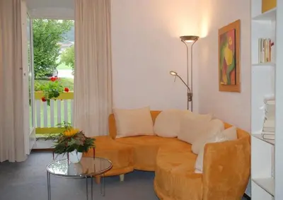 Ein Sitzbereich in der Unterkunft Hotel Frankenschleif