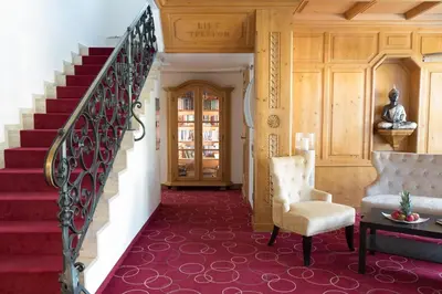 Ein Sitzbereich in der Unterkunft Hotel Promenade