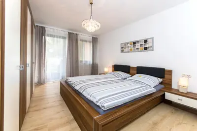 Ein Bett oder Betten in einem Zimmer der Unterkunft Andys Ferienwohnung
