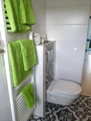 Ein Badezimmer in der Unterkunft Ferienwohnung Kürmreuth