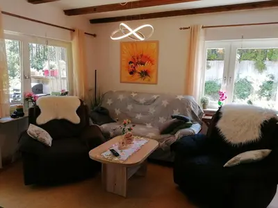 Ein Sitzbereich in der Unterkunft Haus 6