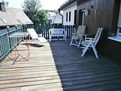 Ein Balkon oder eine Terrasse in der Unterkunft Ferienwohnung Central Bad Steben