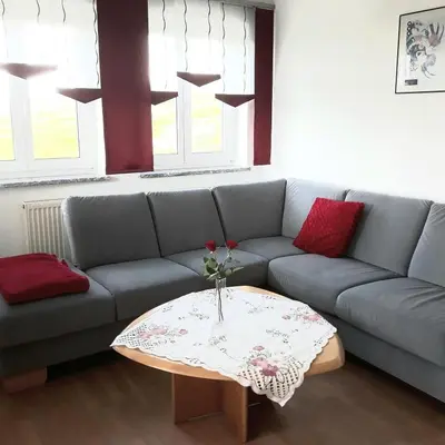 Ein Sitzbereich in der Unterkunft Ferienhof Lang