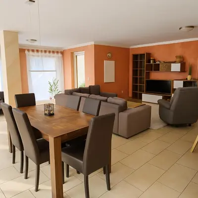 Küche/Küchenzeile in der Unterkunft SUNNYHOME Ferienwohnung am Brückelsee