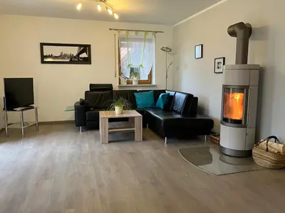 Ein Sitzbereich in der Unterkunft Kulmblick Kastl