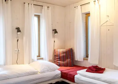 Ein Bett oder Betten in einem Zimmer der Unterkunft Bahnwärterhaus