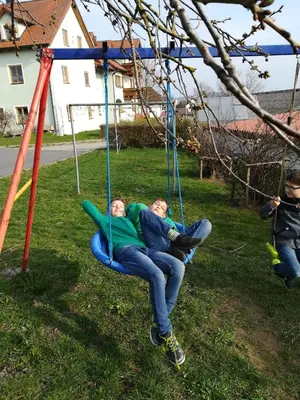 Ein Kinderspielbereich in der Unterkunft Hanslbauernhof