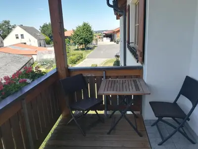 Ein Balkon oder eine Terrasse in der Unterkunft Hanslbauernhof