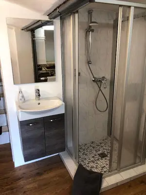 Ein Badezimmer in der Unterkunft Ferienhaus Sandy