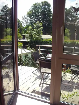 Ein Balkon oder eine Terrasse in der Unterkunft Ferienwohnung Blütentraum
