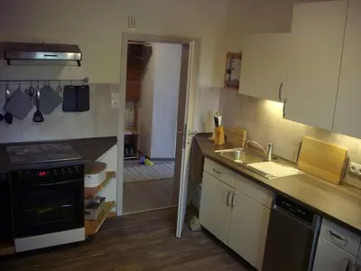 Küche/Küchenzeile in der Unterkunft Ferienwohnung Blütentraum