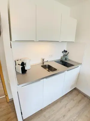 Küche/Küchenzeile in der Unterkunft Komfortables Apartment in Bad Elster mit Netflix