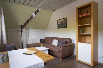Ein Sitzbereich in der Unterkunft Eckerts Quartier