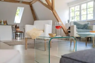 Ein Sitzbereich in der Unterkunft Villa Bergmann