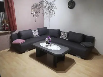 Ein Sitzbereich in der Unterkunft Ferienwohnung Preuß