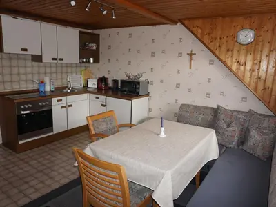 Küche/Küchenzeile in der Unterkunft Haus Burgblick