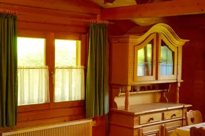 Ein Bett oder Betten in einem Zimmer der Unterkunft Blockhaus Noffke