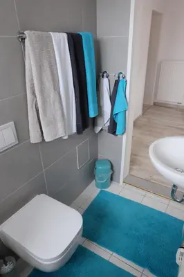 Ein Badezimmer in der Unterkunft Ferienhaus am Wald