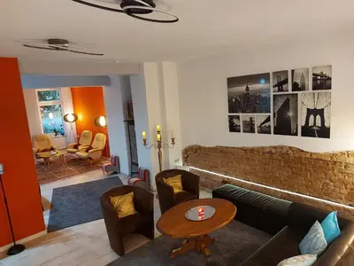 Ein Sitzbereich in der Unterkunft Mabri Apartments Plauen