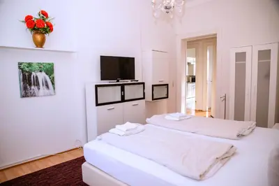 Ein Bett oder Betten in einem Zimmer der Unterkunft Mabri Apartments Plauen