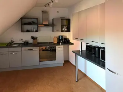 Küche/Küchenzeile in der Unterkunft Ferienwohnung Burgblick