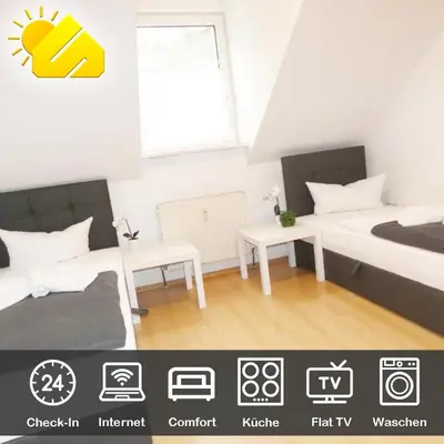 Ein Sitzbereich in der Unterkunft SUNNYHOME Monteurwohnungen und Apartments in Wackersdorf