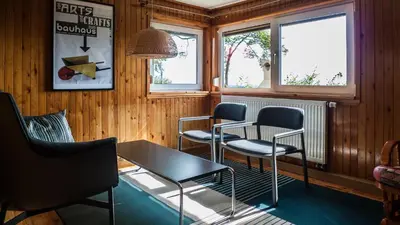 Ein Sitzbereich in der Unterkunft Bellevue Aschberg