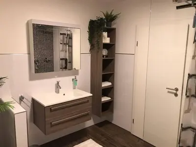 Ein Badezimmer in der Unterkunft Ferienwohnung Jobst - Ruhig mit Blick ins Grüne