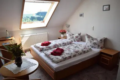 Ein Bett oder Betten in einem Zimmer der Unterkunft Hotel Carola