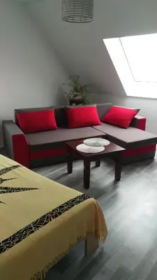 Ein Sitzbereich in der Unterkunft Ferienwohnung Fusi