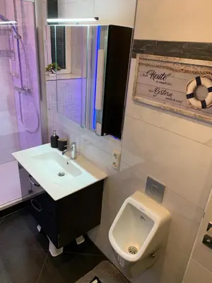 Ein Badezimmer in der Unterkunft Wieko Ferienwohnungen - Luxus pur im Prinz von Preußen, Erdgeschoss