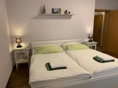 Ein Bett oder Betten in einem Zimmer der Unterkunft Villa Ammonit