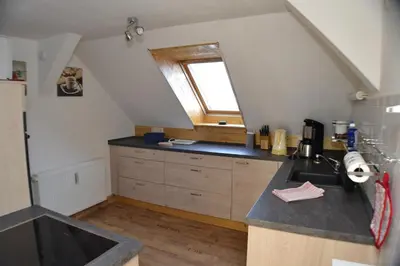 Küche/Küchenzeile in der Unterkunft Ferienwohnung im Alten Zollhaus