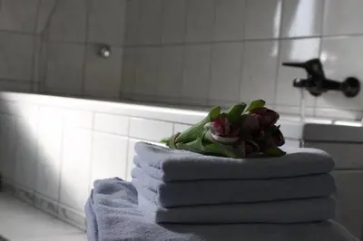 Ein Badezimmer in der Unterkunft Hotel Weile