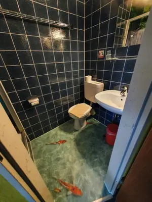 Ein Badezimmer in der Unterkunft Hotel-Pension Dressel