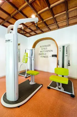 Das Fitnesscenter und/oder die Fitnesseinrichtungen in der Unterkunft Hotel Reiterhof
