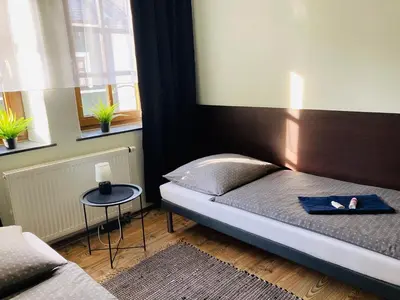 Ein Sitzbereich in der Unterkunft Pension Boulevard