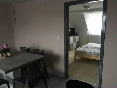 Ein Bett oder Betten in einem Zimmer der Unterkunft Firmen-Apartments Boulevard