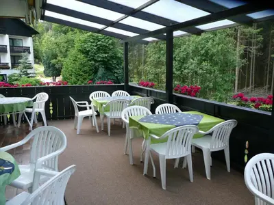 Ein Garten an der Unterkunft Landhaus Am Forst
