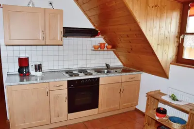 Küche/Küchenzeile in der Unterkunft Ferienwohnung Burgerhof