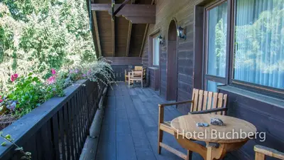 Ein Balkon oder eine Terrasse in der Unterkunft Hotel Buchberg