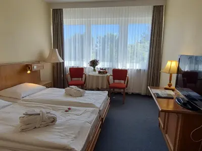 Ein Bett oder Betten in einem Zimmer der Unterkunft Panorama Hotel Oberwiesenthal