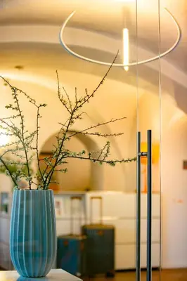 Ein Sitzbereich in der Unterkunft Hotel Maxplatz