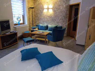 Ein Sitzbereich in der Unterkunft Ferienwohnung Rogowski