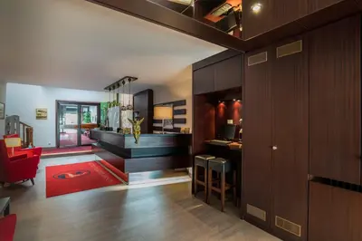 Ein Bett oder Betten in einem Zimmer der Unterkunft Hotel Goldener Hirsch