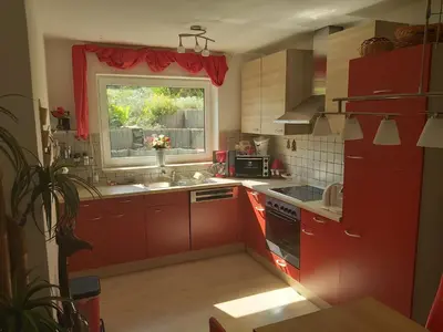 Küche/Küchenzeile in der Unterkunft Ferienwohnung Dinnebier