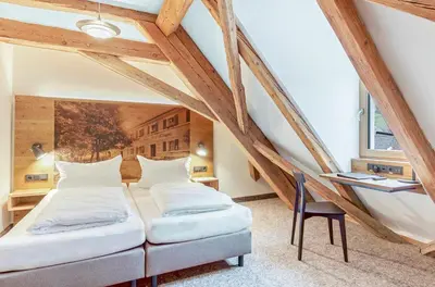 Ein Bett oder Betten in einem Zimmer der Unterkunft Zum Alten Fritz
