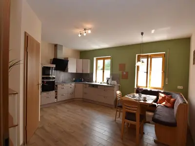 Küche/Küchenzeile in der Unterkunft Apartment in Tannesberg mit Balkon
