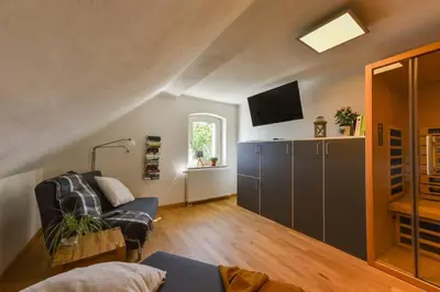 TV/Unterhaltungsangebot in der Unterkunft Dachgiebeloase