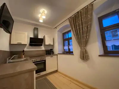Küche/Küchenzeile in der Unterkunft Mühlenhof Mähring
